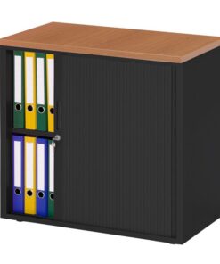 Roldeurkast 72,5cm hoog (smalle uitvoering) zwart