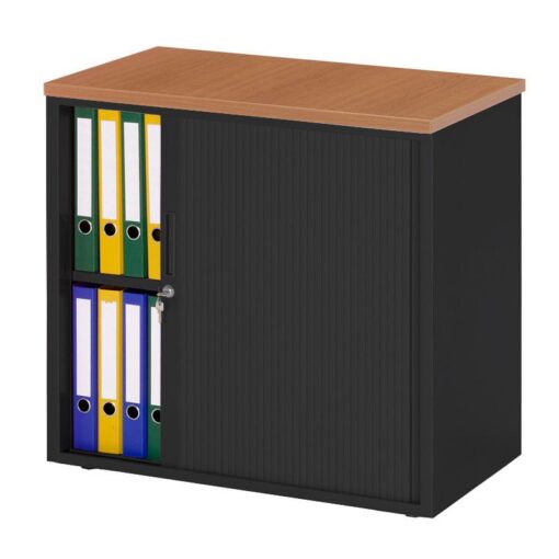 Roldeurkast 72,5cm hoog (smalle uitvoering) zwart