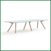 Bridge vergadertafel recht Melamine 480x160cm , massief houten onderstel 2 | Kantoor360 Bridge vergadertafel recht 360x120cm massief houten onderstel 2