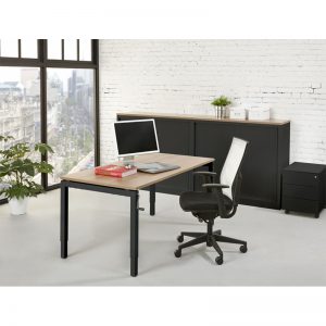 4-poots bureau met slinger 7 | Kantoor360 4 poots bureau met slinger zwart