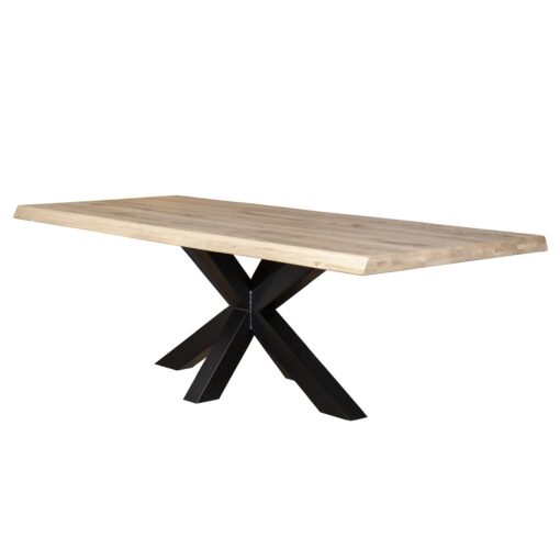 Vergadertafel Massief eiken/Spinpoot 240x100cm