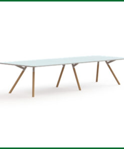 Bridge vergadertafel recht 360x120cm massief houten onderstel 2