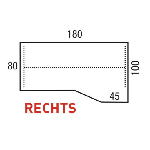 Los alphablad Rechts 180x100