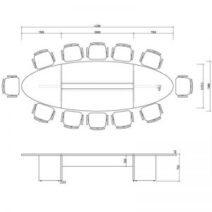 Manager ovale tafel 420x138cm 5 1