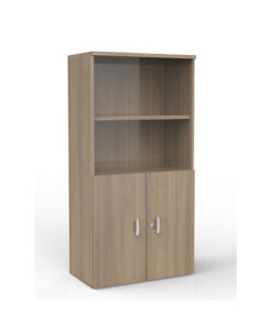 Melamine Halfopen draaideurkast 197x80x42 4 | Kantoor360 Melamine Halfopen draaideurkast 197x80x42 1.havana 1