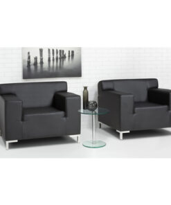 Fauteuil 1-zits bankje in het lederlook 3 | Kantoor360 entree bank 1 zit