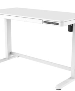 Zit-sta (thuis)werkplek Glazen blad Wit / Wit frame